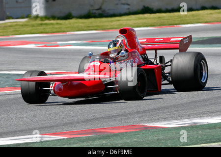 FIA Masters Historic Formula One race at Montmelo 12th April 2013 - Mike Wrigley in 1971 March 711 Stock Photo