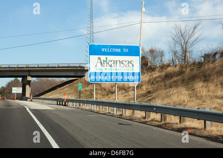 Road sign, Arkansas, USA Stock Photo