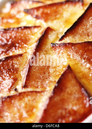 Close-up of Bread and Butter Pudding Stock Photo