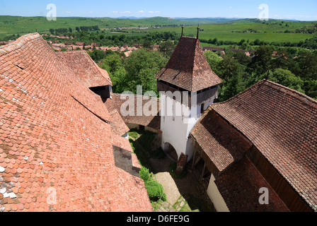he village of Viscri is best known for its highly fortified church. Transylvania, Romania Stock Photo