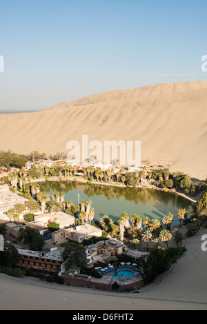 Huacachina Oasis. Ica, Department of Ica, Peru. Stock Photo