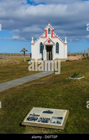 The Italian Chapel, Lamb Holm, Orkney - built and decorated by Italian prisoners of war during the second world war in 1942. Stock Photo