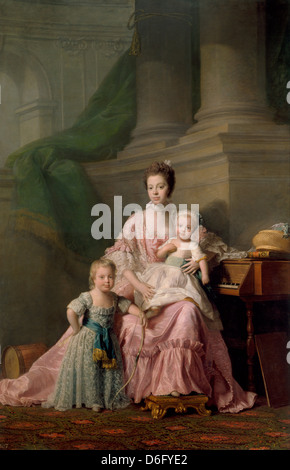 Allan Ramsay, Queen Charlotte (1744-1818), with her Two Eldest Sons 1769 Oil on canvas. Royal Collection of the United Kingdom Stock Photo