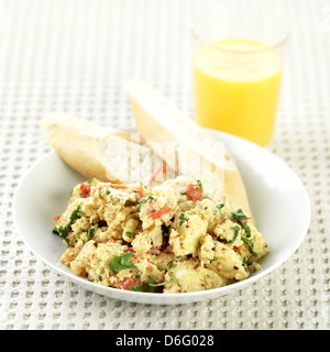 Huevos a la mexicana,Mexican eggs Stock Photo