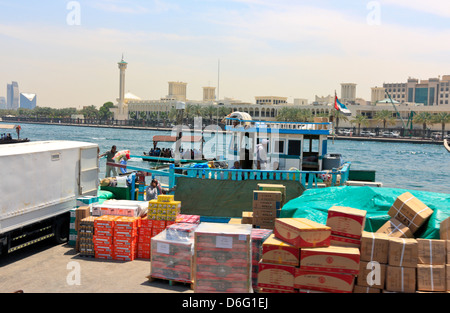 View from Deira across the Creek towards Bur Dubai, United Arab Emirates Stock Photo