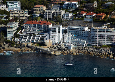 Luxury apartments, Bantry Bay, Cape Town, South Africa - aerial Stock Photo