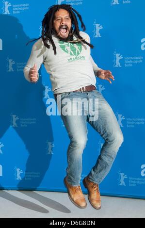 Jamaican musician Rohan Marley posing during the photocall for the movie 'Marley' during the 62nd Berlin International Film Festival, in Berlin, Germany, 12 February 2012. The movie is presented in the section Berlinale Special at the 62nd Berlinale running from 09 to 19 February. Photo: Sebastian Kahnert  +++(c) dpa - Bildfunk+++ Stock Photo