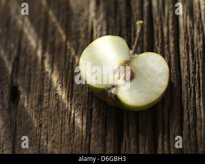 Apple sliced in half Stock Photo