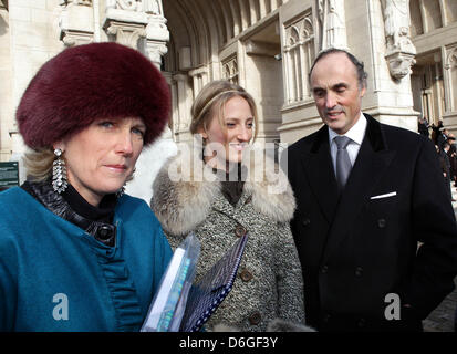 Princess Astrid, Princess Maria Laura and Prince Lorenz of Belgium arrives for the special mass to commemorate the deceased members of the Belgian royal family at the Our Lady Church in Brussels, Belgium, 16 February 2012. Photo: Albert Nieboer dpa NETHERLANDS OUT Stock Photo