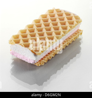 Pink and White Marshmallow Wafers Stock Photo