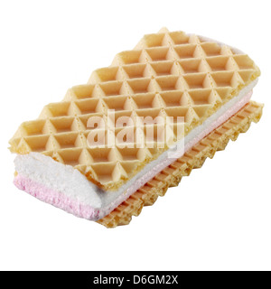 Pink and White Marshmallow Wafers Stock Photo