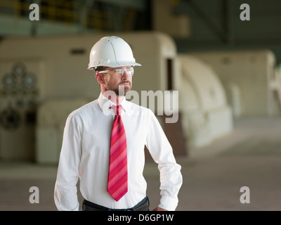 Businessman standing on site Stock Photo