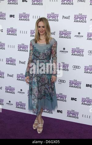 Actress Sarah Paulson attends the 27th Annual Film Independent Spirit Awards in a tent on Santa Monica Beach in Los Angeles, USA, on 25 February 2012. Photo: Hubert Boesl Stock Photo