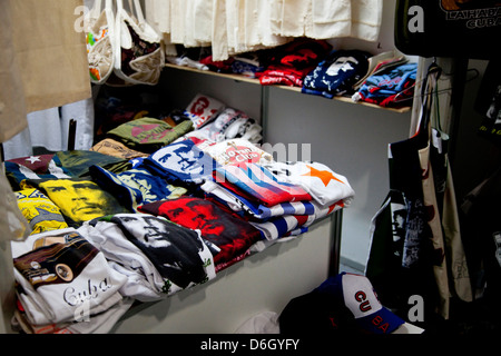 Souvenirs at market and shops, Cuban city of Havana, La Habana, Cuba, South America, Latin America Stock Photo