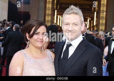 British actor Kenneth Branagh and wife Lindsay Brunnock arrive at the 84th Annual Academy Awards aka Oscars at Kodak Theatre in Los Angeles, USA, on 26 February 2012. Photo: Hubert Boesl Stock Photo