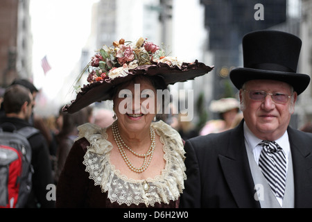 A couple at New York City's Easter Parade Stock Photo