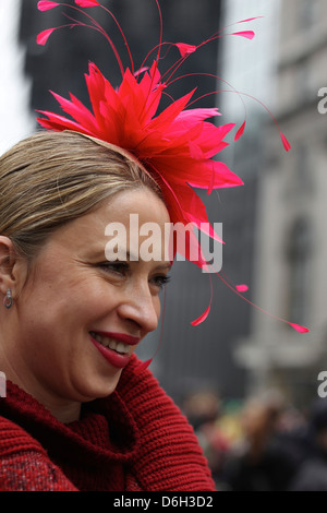 A woman at New York City's Easter Parade Stock Photo