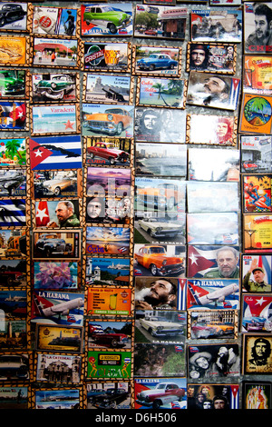 Souvenirs at market and shops, Cuban city of Havana, La Habana, Cuba, South America, Latin America Stock Photo