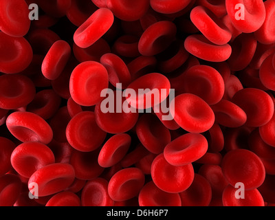 Red blood cells, artwork Stock Photo