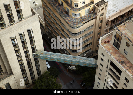 Art deco buildings and aerial walkway, Cape Town, South Africa Stock Photo