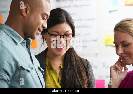Colleagues discussing business Stock Photo