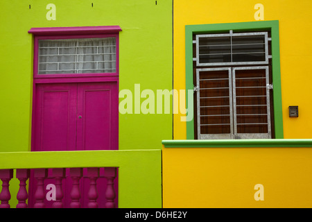 Colourful houses, Bo-Kaap, Cape Town, South Africa Stock Photo