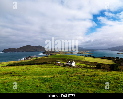 Valencia Island looking over Beginish island County Kerry Ireland. Stock Photo