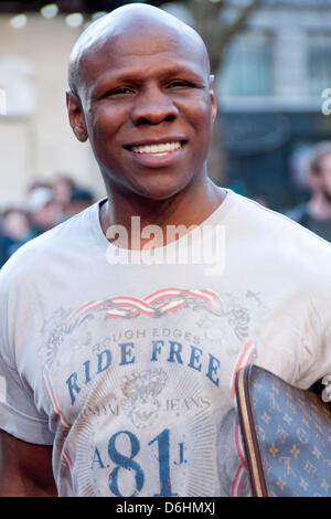 London, UK. 18th April 2013.. Chris Eubank, boxer attends the UK premiere of Iron Man 3 at the Odeon Leicester Square. Credit: Pete Maclaine/Alamy Live News Stock Photo