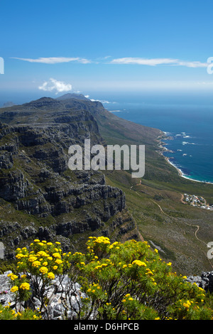 The Twelve Apostles and Atlantic Seaboard, viewed from Table Mountain, Cape Town, South Africa Stock Photo