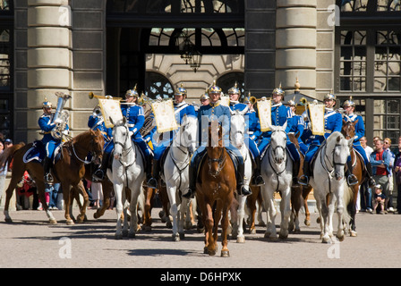 Changing the Guard, Stockholm Royal Palace, Stockholm, Sweden Stock Photo