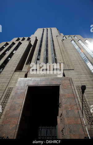 Facade of Mutual Heights art deco building (1940), Cape Town, South Africa Stock Photo