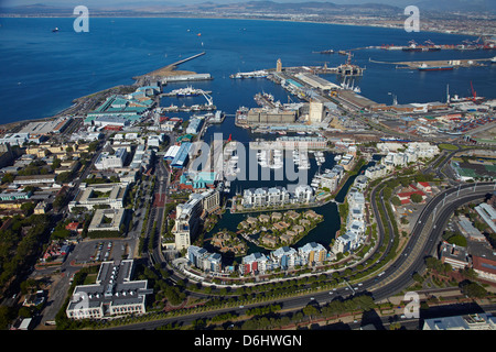 Victoria and Alfred Waterfront, Cape Town, South Africa - aerial Stock Photo