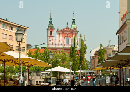 Franciscan Church of the Annunciation, Ljubljana, Slovenia Stock Photo