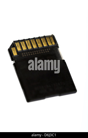 Close up shot of a SD card, on white Stock Photo