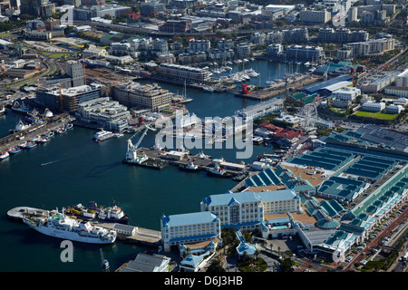 The Table Bay Hotel, Victoria & Alfred Waterfront, Cape Town, South Africa - aerial Stock Photo