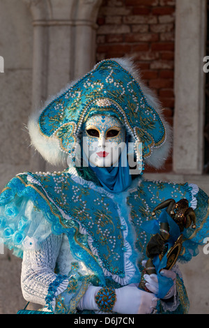 Masks at Venice Carnival in St. Mark's Square, Venice, Veneto, Italy, Europe Stock Photo