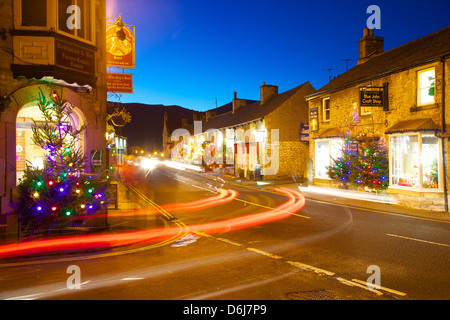 Castleton at Christmas, Peak District National Park, Derbyshire, England, United Kingdom, Europe Stock Photo