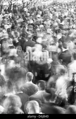 Motion blurred crowd of people, Seville, Andalucia, Spain, Europe Stock Photo