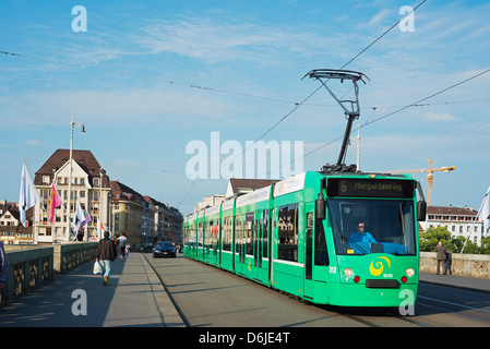 City center trams, Basel, Switzerland, Europe Stock Photo