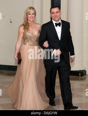 Joe Liemandt, President and CEO, Trilogy, and Andrea Liemandt, arrive for the Official Dinner in honor of Prime Minister David Cameron of Great Britain and his wife, Samantha, at the White House in Washington, D.C., USA, 14 March 2012. Mr. Liemandt is one of United States President Barack Obama's biggest campaign fundraisers. Photo: Ron Sachs / CNP.(RESTRICTION: NO New York or New  Stock Photo