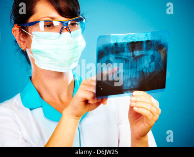 female doctor with jaw xray Stock Photo