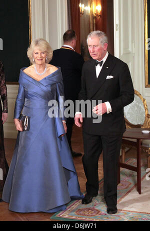 An official picture of Britain's Camilla, Duchess of Cornwall and Charles, Prince of Wales, during a reception at Christian VII Palace in Amalienborg in Denmark, 26 March 2012. Photo: Albert Nieboer NETHERLANDS OUT Stock Photo