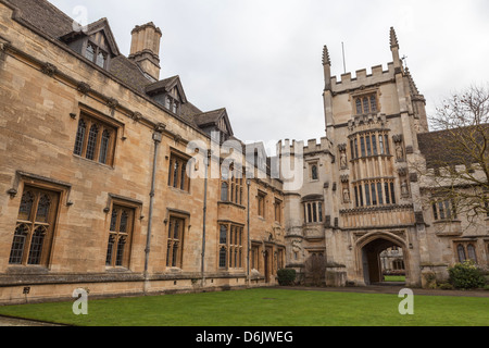 St. John's Quad, Magdalen College, Oxford, Oxfordshire, England, United Kingdom, Europe Stock Photo