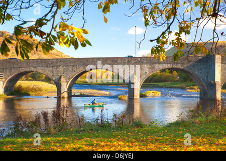 River Wye and Bridge, Builth Wells, Powys, Wales, United Kingdom, Europe Stock Photo