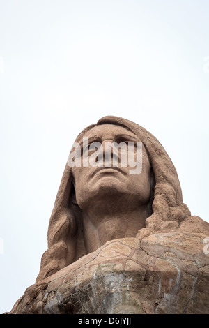 Chief Black Hawk statue created by Lorado Taft in Lowden State Park. Stock Photo