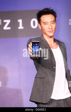 BlackBerry Z10 launching activity in Taipei, Taiwan, China on Monday April 15, 2013. Stock Photo