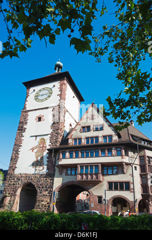 Old town city gate, Freiburg, Baden-Wurttemberg, Germany, Europe Stock Photo