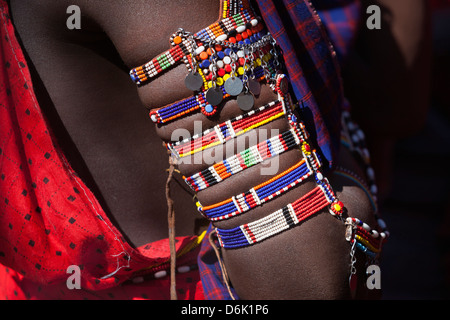Maasai beadwork at the Predator Compensation Fund Pay Day, Mbirikani Group Ranch, Amboseli-Tsavo eco-system, Kenya, East Africa
