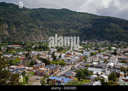 View over San Martin de Los Andes, Patagonia, Argentina, South America Stock Photo