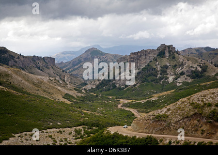 View over the Cordoba Pass in the Lanin National Park, Patagonia, Argentina, South America Stock Photo